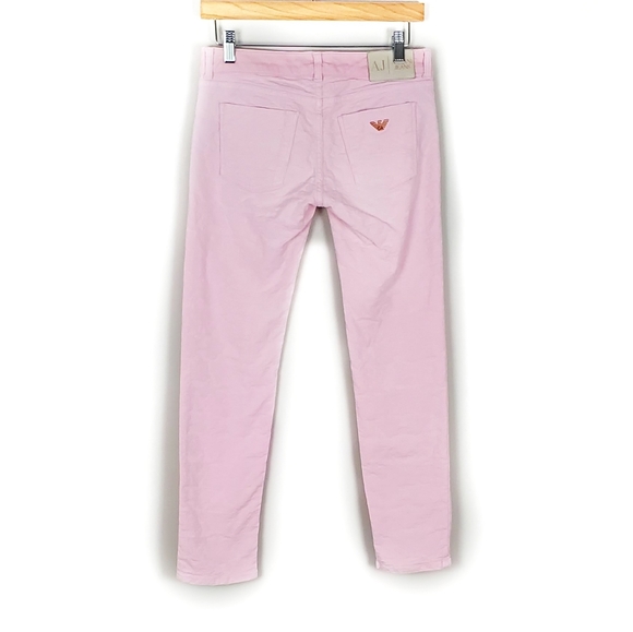 Armani Jeans Pink Jacquard Print Skinny Jeans - Picture 3 of 5